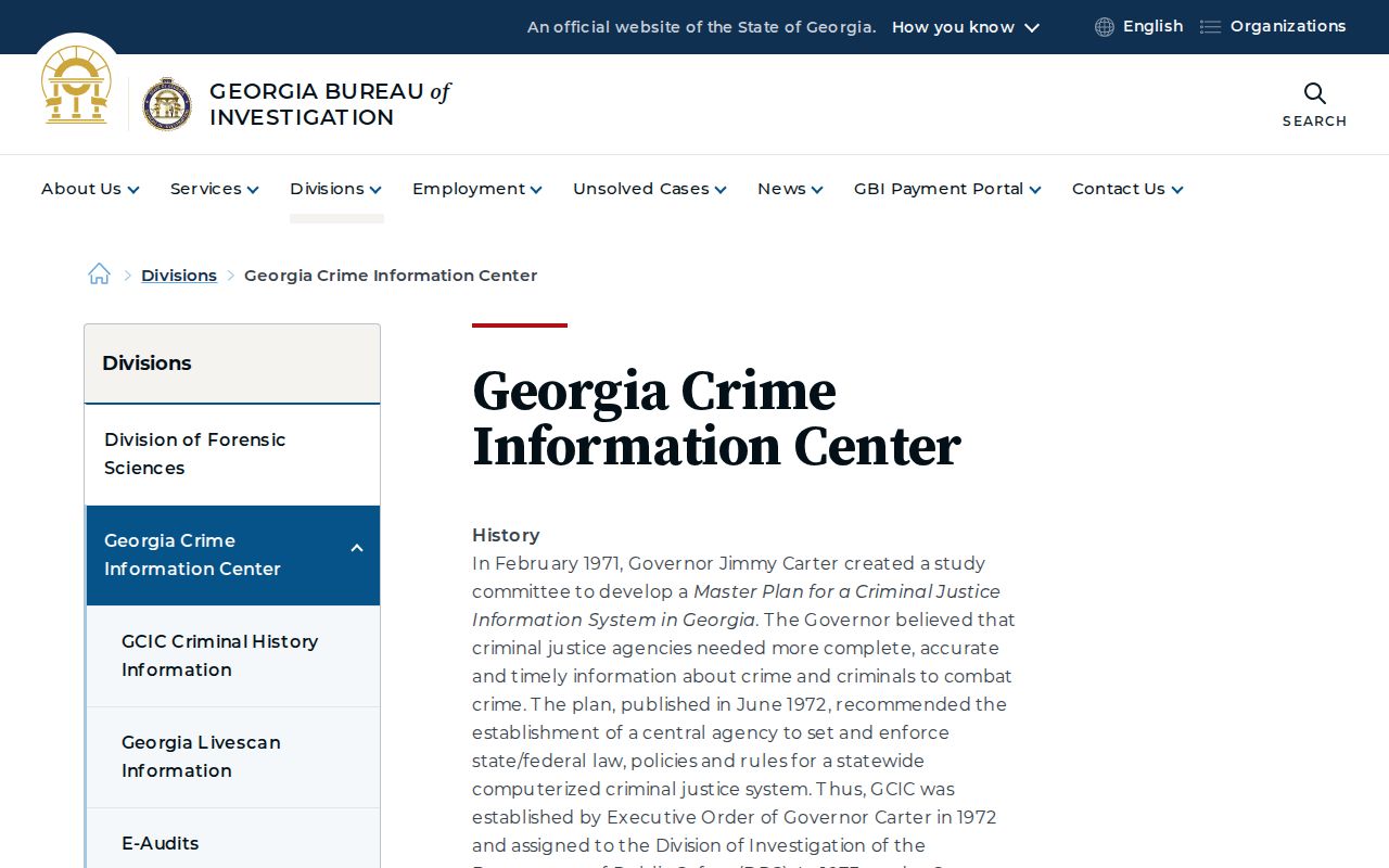 Georgia Crime Information Center official repository overview